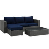 Sojourn 3 Piece Outdoor Patio Sunbrella¨ Sectional Set