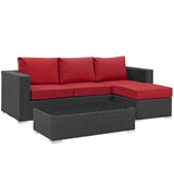 Sojourn 3 Piece Outdoor Patio Sunbrella¨ Sectional Set