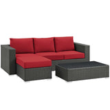 Sojourn 3 Piece Outdoor Patio Sunbrella¨ Sectional Set