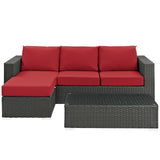 Sojourn 3 Piece Outdoor Patio Sunbrella¨ Sectional Set