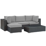 Sojourn 5 Piece Outdoor Patio Sunbrella¨ Sectional Set