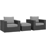 Sojourn 3 Piece Outdoor Patio Sunbrella¨ Sectional Set