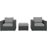 Sojourn 3 Piece Outdoor Patio Sunbrella¨ Sectional Set