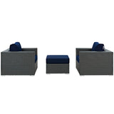 Sojourn 3 Piece Outdoor Patio Sunbrella¨ Sectional Set