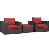 Sojourn 3 Piece Outdoor Patio Sunbrella¨ Sectional Set