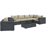 Summon 7 Piece Outdoor Patio Sunbrella¨ Sectional Set