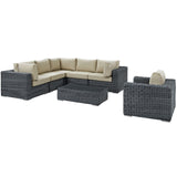 Summon 7 Piece Outdoor Patio Sunbrella¨ Sectional Set