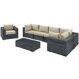 Summon 7 Piece Outdoor Patio Sunbrella¨ Sectional Set