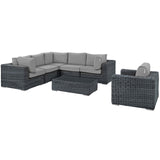 Summon 7 Piece Outdoor Patio Sunbrella¨ Sectional Set