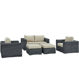 Summon 5 Piece Outdoor Patio Sunbrella¨ Sectional Set