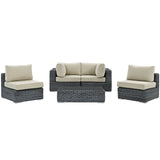 Summon 5 Piece Outdoor Patio Sunbrella¨ Sectional Set