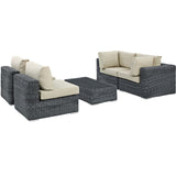 Summon 5 Piece Outdoor Patio Sunbrella¨ Sectional Set