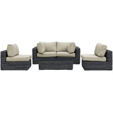 Summon 5 Piece Outdoor Patio Sunbrella¨ Sectional Set