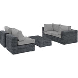 Summon 5 Piece Outdoor Patio Sunbrella¨ Sectional Set