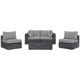 Summon 5 Piece Outdoor Patio Sunbrella¨ Sectional Set