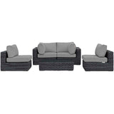 Summon 5 Piece Outdoor Patio Sunbrella¨ Sectional Set