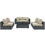 Summon 7 Piece Outdoor Patio Sunbrella¨ Sectional Set