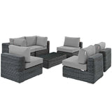 Summon 7 Piece Outdoor Patio Sunbrella¨ Sectional Set