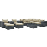 Summon 10 Piece Outdoor Patio Sunbrella¨ Sectional Set