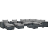 Summon 10 Piece Outdoor Patio Sunbrella¨ Sectional Set