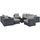 Summon 10 Piece Outdoor Patio Sunbrella¨ Sectional Set