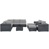 Summon 10 Piece Outdoor Patio Sunbrella¨ Sectional Set