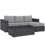 Summon 3 Piece Outdoor Patio Sunbrella¨ Sectional Set