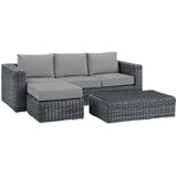 Summon 3 Piece Outdoor Patio Sunbrella¨ Sectional Set