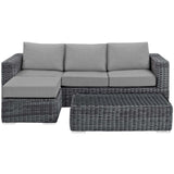 Summon 3 Piece Outdoor Patio Sunbrella¨ Sectional Set