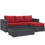 Summon 3 Piece Outdoor Patio Sunbrella¨ Sectional Set