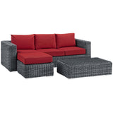 Summon 3 Piece Outdoor Patio Sunbrella¨ Sectional Set