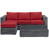 Summon 3 Piece Outdoor Patio Sunbrella¨ Sectional Set