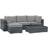 Summon 5 Piece Outdoor Patio Sunbrella¨ Sectional Set