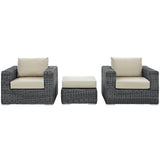 Summon 3 Piece Outdoor Patio Sunbrella¨ Sectional Set