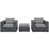 Summon 3 Piece Outdoor Patio Sunbrella¨ Sectional Set