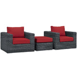 Summon 3 Piece Outdoor Patio Sunbrella¨ Sectional Set