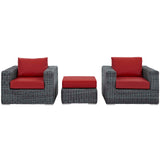 Summon 3 Piece Outdoor Patio Sunbrella¨ Sectional Set