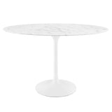 Lippa 48" Oval Artificial Marble Dining Table