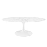 Lippa 48" Oval Artificial Marble Coffee Table