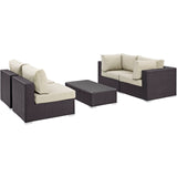 Convene 5 Piece Outdoor Patio Sectional Set