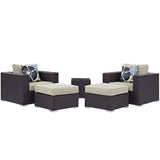 Convene 5 Piece Outdoor Patio Sectional Set