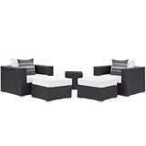 Convene 5 Piece Outdoor Patio Sectional Set