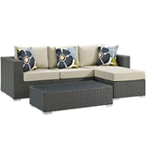 Sojourn 3 Piece Outdoor Patio Sunbrella� Sectional Set