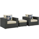 Sojourn 3 Piece Outdoor Patio Sunbrella� Sectional Set