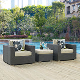 Sojourn 3 Piece Outdoor Patio Sunbrella� Sectional Set