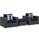 Sojourn 3 Piece Outdoor Patio Sunbrella� Sectional Set