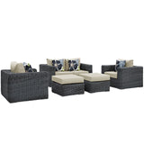 Summon 5 Piece Outdoor Patio Sunbrella� Sectional Set