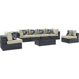 Summon 7 Piece Outdoor Patio Sunbrella� Sectional Set