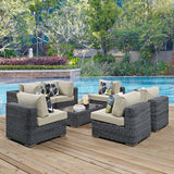 Summon 7 Piece Outdoor Patio Sunbrella� Sectional Set