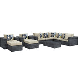 Summon 10 Piece Outdoor Patio Sunbrella� Sectional Set